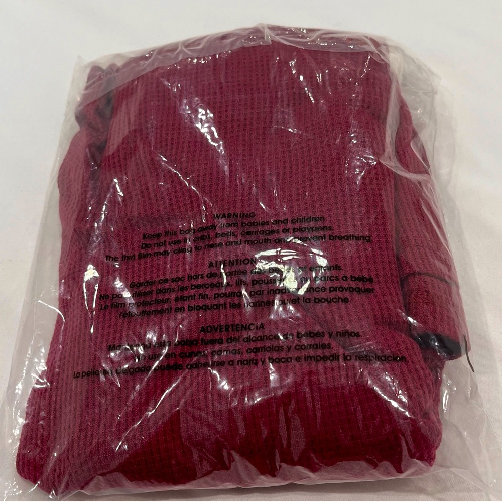 JENNI LONG-SLEEVE WAFFLE TOP & FLEECE BOTTOMS PAJAMA SET SIZE XXL - Picture 6 of 7